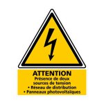 Signaletique. biz france - etiquette photovoltaique presence de deux sources (c0846). a l'unit� . - a ...