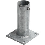 Signaletique. biz france - fourreau � platine pied de poteau acier galvanis�. diam�tre 70, 3 mm (pour ...