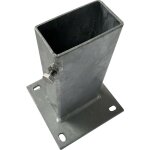 Signaletique. biz france - fourreau  platine pied de poteau acier galvanis. 90 x 50 mm (pour poteau ...