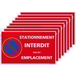 Signaletique. biz france - lot d'autocollants 'stationnement interdit sur cet emplacement' - 1 planche ...