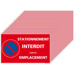 Lot d'autocollants 'stationnement interdit sur cet emplacement' - 1 planche de 8 ou 3 planches de 8 (24 ...
