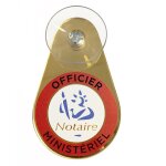 Signaletique. biz france - macaron voiture notaire officier minist�riel ? macaron dor� notaire avec ventouse ...