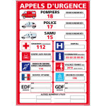 Signaletique. biz france - panneau appels d'urgence � compl�ter ? pvc 1, 5 mm ? 210 x 300 mm