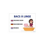 Signaletique. biz france - panneau bacs a linge (h0332) - plastique pvc 1, 5 mm - 300 x 210 mm