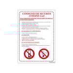 Signaletique. biz france - panneau consignes de securite citerne gaz (a0532) - adh�sif - 210 x 300 mm ...