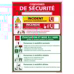 Signaletique. biz france - panneau consigne de s�curit� pour les h�pitaux � compl�ter ? pvc 1, 5 mm ? ...
