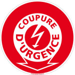 Signaletique. biz france - panneau coupure d'urgence �lectrique. signalisation s�curit� incendie. - plastique ...