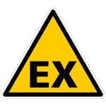 Signaletique. biz france - panneau danger ex matires explosives atex - adhsif - 350 x 350 mm - conforme ...