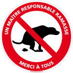 Signaletique. biz france - panneau d�jections canines interdites un ma�tre responsable ramasse. panneau ...