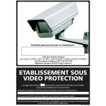 Signaletique. biz france - panneau etablissement sous video protection (g1223) - adh�sif - 150 x 210 ...