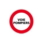 Signaletique. biz france - panneau interdiction de circuler - voie pompiers (l0081) - plastique pvc 1, ...