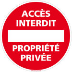 Panneau interdiction de stationner, panneau de signalisation taille standard 250 mm. accs interdit proprit ...