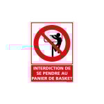 Signaletique. biz france - panneau interdit de se pencher au panier de basket (d1158) - adhsif - 210 ...