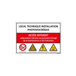 Signaletique. biz france - panneau local technique installation photovoltaique (d0974) - adhsif - 150 ...