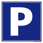 Panneau signalisation parking - emplacement de stationnement - plastique pvc 1, 5 mm - 125 x 125 mm