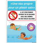 Signaletique. biz france - panneau piscine eau propre pour un plaisir sain. interdiction de baignade ...