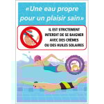 Signaletique. biz france - panneau piscine eau propre pour un plaisir sain. interdiction de baignade ...