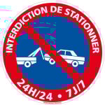 Panneau de signalisation autocollant. panneau interdiction. panneau parking, panneau d'information adh�sif ...