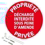 Signaletique. biz france - proprit prive dcharge interdite sous peine d'amende panneau rond en pvc ...