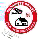 Signaletique. biz france - propri�t� priv�e sous video surveillance 24h / 24 panneau de signalisation ...
