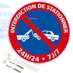 Signaletique. biz france - interdiction de stationner 24h / 24 7j / 7 mise en fourrire panneau rond ...