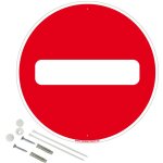 Signaletique. biz france - sens interdit panneau de signalisation rond en pvc rigide prperc avec kit ...