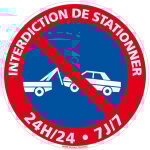 Signaletique. biz france - panneau stationnement interdit pvc 1, 5 mm. disque interdiction de stationner ...