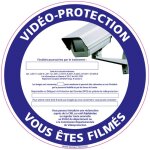 Signaletique. biz france - panneau video protection vous etes filmes (g1209) - adh�sif - diam�tre 250 ...