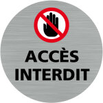 Signaletique. biz france - pictogramme accs interdit (q0456). - plaque aluminium bross - diamtre 83 ...