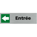 Signaletique. biz france - pictogramme entr�e fl�che vers la gauche (q0296). - plaque aluminium bross� ...