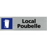 Signaletique. biz france - pictogramme local poubelle (q0120). - adh�sif aspect aluminium bross� -