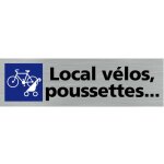 Signaletique. biz france - pictogramme local velos et poussettes (q0121). - plaque aluminium bross - ...