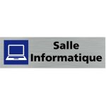 Signaletique. biz france - pictogramme salle informatique (q0238). - adh�sif aspect aluminium bross� ...