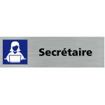 Signaletique. biz france - pictogramme secretaire (q0236). - adh�sif aspect aluminium bross� -