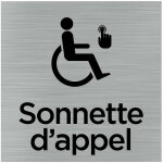 Signaletique. biz france - pictogramme sonnette d'appel (q1041). - adhsif aspect aluminium bross -