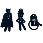 Pictogramme toilettes enfants. - plexi noir -