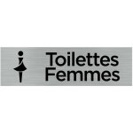 Signaletique. biz france - pictogramme toilettes femmes (q0062). - adh�sif aspect aluminium bross� -