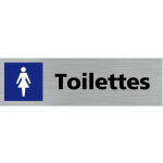 Signaletique. biz france - pictogramme toilettes femmes (q0124). - adh�sif aspect aluminium bross� -