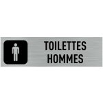 Signaletique. biz france - pictogramme toilettes hommes (q0003). - plaque aluminium bross� -