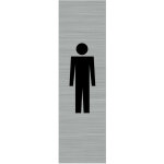 Signaletique. biz france - pictogramme toilettes hommes (q0132). - adh�sif aspect aluminium bross� -