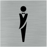 Signaletique. biz france - pictogramme toilettes hommes (q1055). - adhsif aspect aluminium bross -