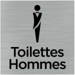Signaletique. biz france - pictogramme toilettes hommes (q1057). - adhsif aspect aluminium bross -