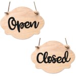 Signaletique. biz france - plaque de porte en bois avec ventouse et cordelette panneau ouvert ferm, ...