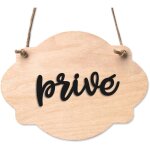 Signaletique. biz france - plaque de porte en bois avec ventouse et cordelette panneau ouvert ferm�, ...
