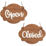 Signaletique. biz france - plaque de porte en bois avec ventouse et cordelette panneau ouvert ferm�, ...