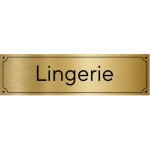 Signaletique. biz france - plaque de porte grav�e pour lingerie en pvc aspect argent bross� ou or bross� ...