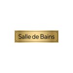 Signaletique. biz france - plaque de porte grav�e pour salle de bains en pvc aspect argent bross� ou ...