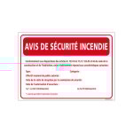 Signaletique. biz france - avis de s�curit� incendie (a0548) - plastique pvc 1, 5 mm - 150 x 210 mm