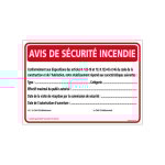 Signaletique. biz france - avis de scurit incendie (a0556) - plastique pvc 1, 5 mm - 210 x 150 mm