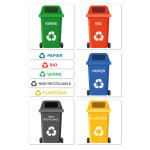 Tiquettes adhsives pour poubelles de tri slectif (i0888) - 50 x 50 mm